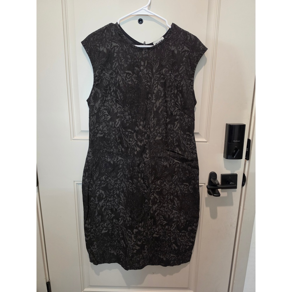 Prairie Underground Sheath Dress Womens XL Black Grey Jacquard Floral Sleeveless